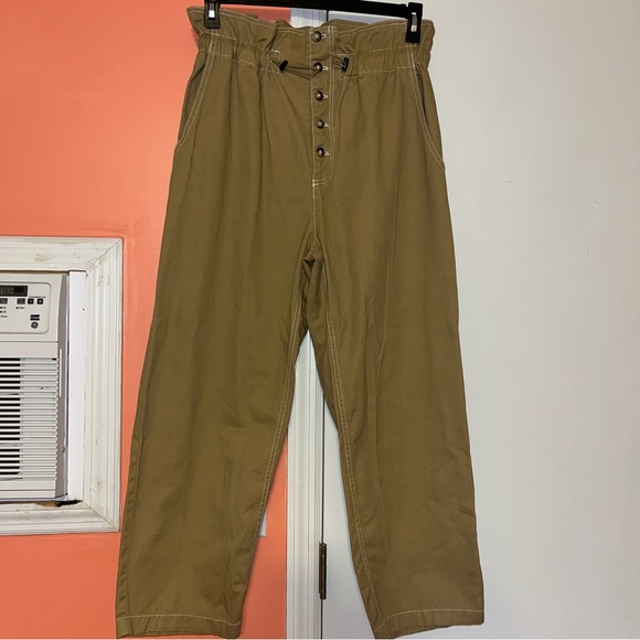 Urban Outfitters Terra High Rise Paper-Bag Waist Tapered Leg Pants - Picture 4 of 13